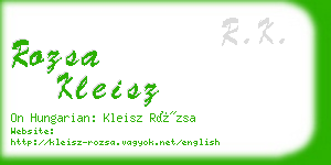 rozsa kleisz business card